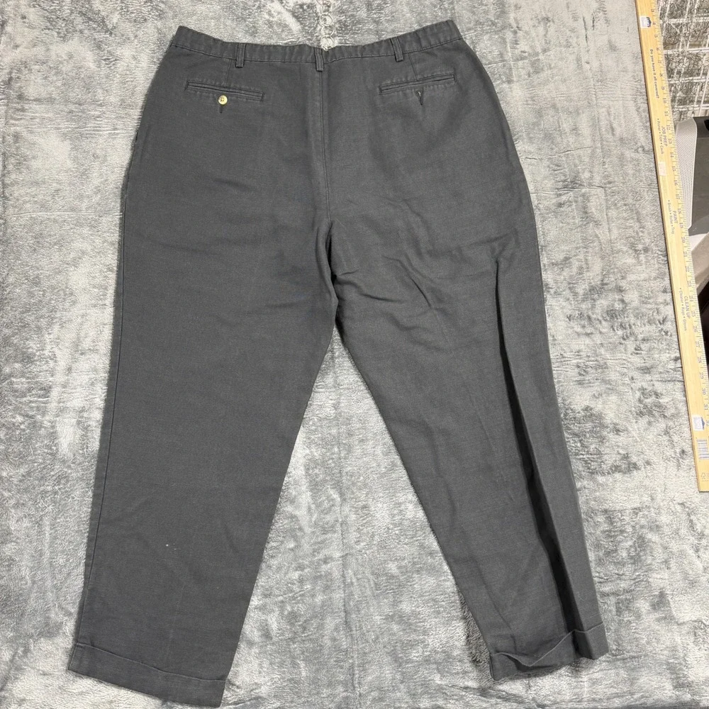 Club Room Pleated‎ Linen Cotton Blend Pants Mens 42x30 Gray